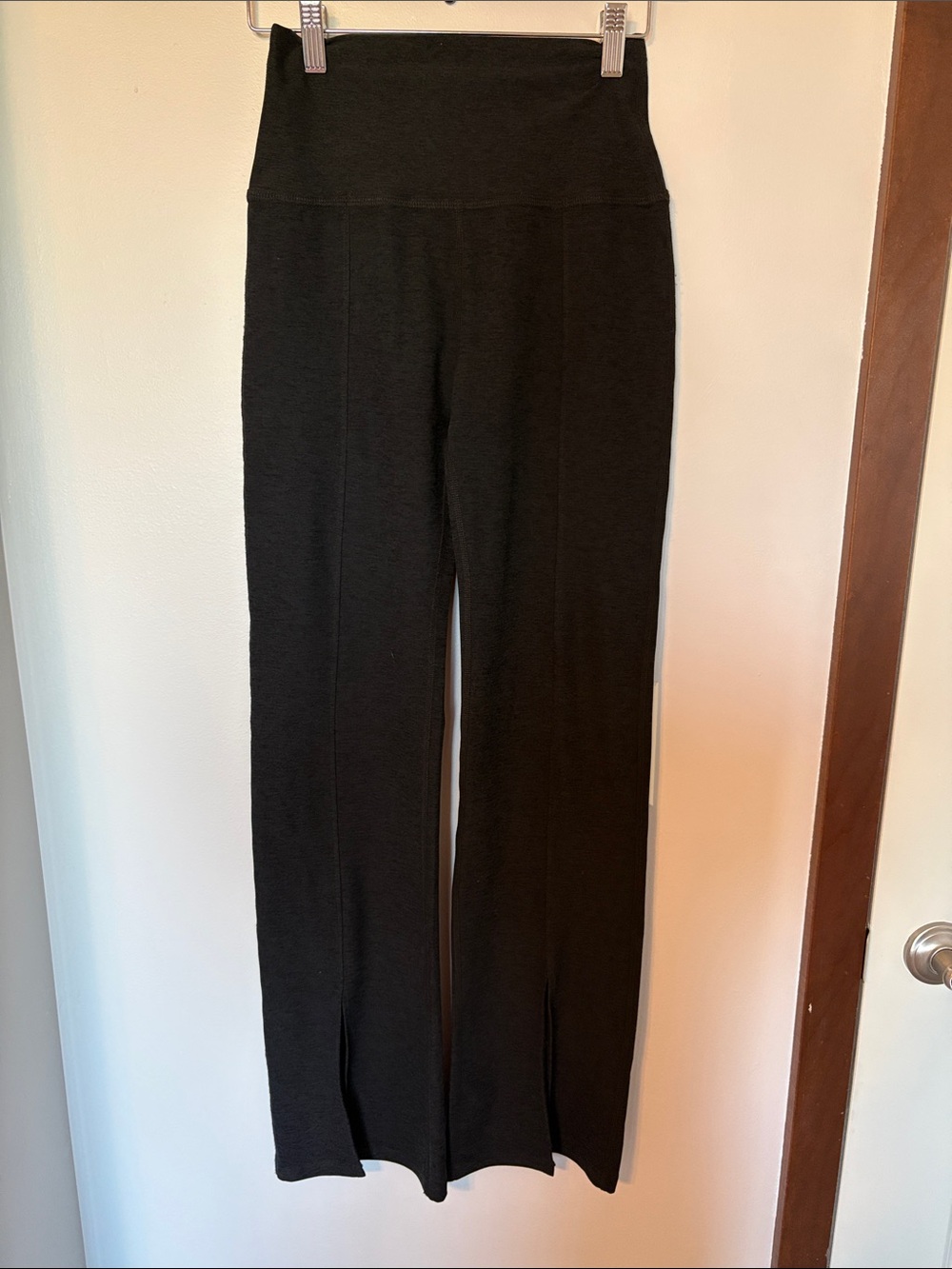 Beyond Yoga Black High-Waist Skinny Flare Leggings
